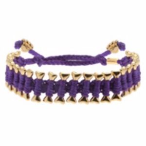 Heart U Back Gold Plated Purple Dog Bone Pet Frien